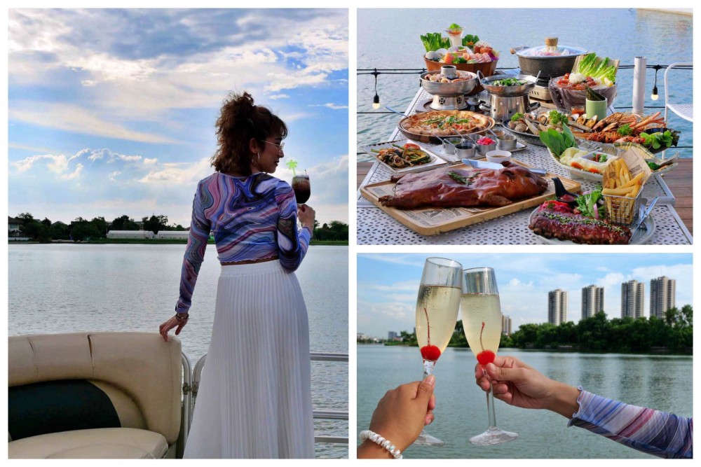 ล่องเรือ Pontoon Boat ชม Sunset สัมผัสบรรยากาศสุดชิลล์ริมทะเลสาบเมืองทองธานี