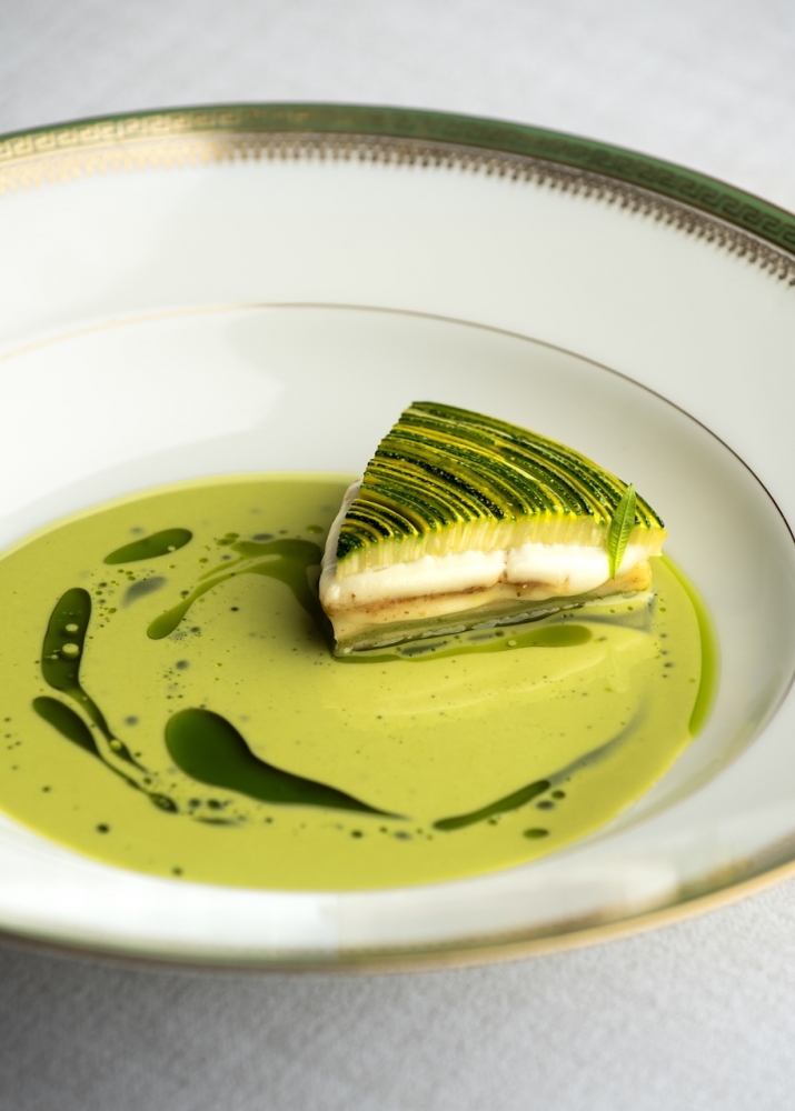 Rainbow Courgette Filled with Comté Cheese and Walnuts
